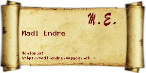 Madl Endre névjegykártya