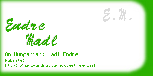 endre madl business card